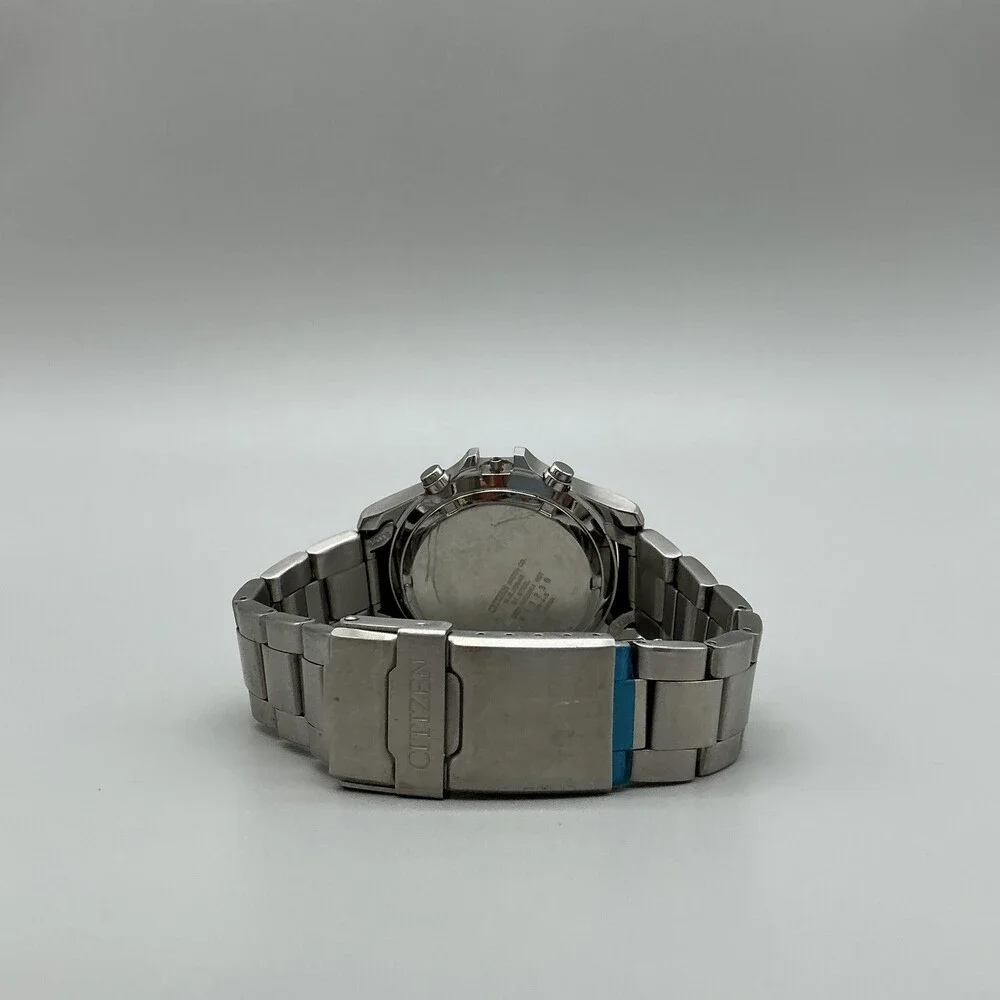 Citizen Chronograph WR100 Mens Watch 40mm Stainless For Parts Not Running